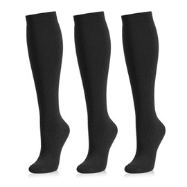 Medical Compression Socks for Women and Men 3 Pairs 20-30 mmHg Knee High Christmas Compression Stockings Circulation Best for Running Athletic Nurses