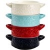 Okllen 4 Pack Ceramic Soup Bowls with Handles, 20 Oz