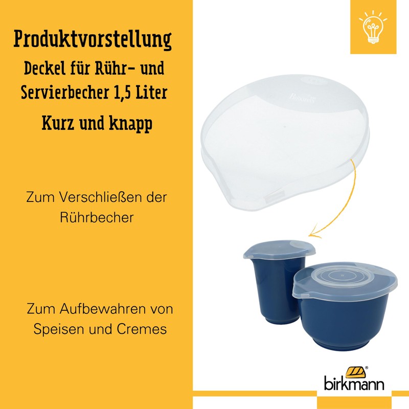 Birkmann 708518 Lid for Mixing Cups, Suitable for Colour Bowls,