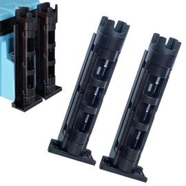 KOREWA Rod Holder, Polycarbonate 2-Piece Set, Fishing, Black, Rod Stand, Convenient for Fishing, 3 Levels, Adjustable Height, Set of 2 (Black)