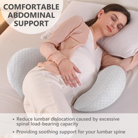WQU Pregnancy Pillows, Maternity Pillow for Sleeping, Pregnancy Body Pillows Support for Back, Belly, Hips, Legs for Pregnant Women, Detachable and Adjustable with Pillow Cover