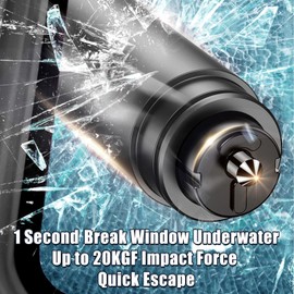 4 Pack Safe Hammer Glass Breaker Underwater, 2-in-1 Car Safety Hammer Window Breaker and Seatbelt Cutter, Car Accessories, 1s Rapid Escape, Emergency Rescue Tool for Auto Accidents(Black, Portable)