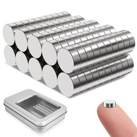 Kolamom Pack of 100 Small Neodymium Round Magnets 6 x 2 mm for Magnetic Board, Fridge, Whiteboard, Pin Board