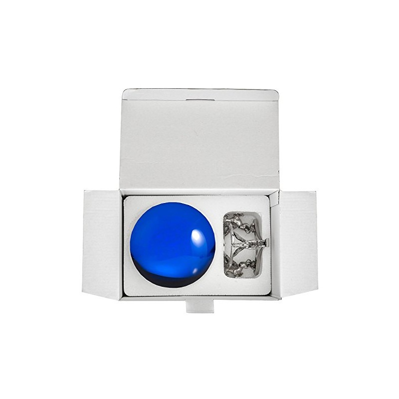 Amlong Crystal Blue Crystal Ball 130mm (5 inch) Including Silver