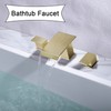 Beiyi Roman Tub Faucet Brushed Gold Deck Mount Waterfall Bathtub
