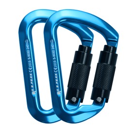 SEPEAK UIAA 30kN Climbing Carabiner Clips, Professional Heavy Duty Twist Locking Carabiners for Climbing,Mountaineering, Rappelling, Camping, Hiking, Swings, Large D Ring Hooks