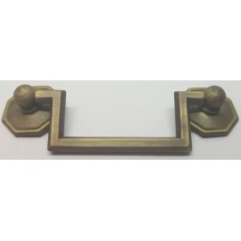 Furniture Knowledge MEDIUM ANTIQUE BRASS 3" Centers Colonial Revival Drawer Pull handles knob square