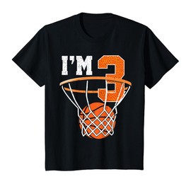 Kids 3rd Birthday Shirt Boy Basketball Kids Three Year Old T-Shirt
