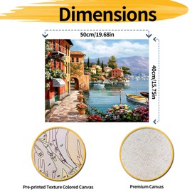 YALKIN Paint by Numbers Adults, Paint by Numbers, DIY Landscape with Brushes and Acrylic Paints, Hand Painted Oil Painting Canvas for Home Decor, Without Frame (40 x 50 cm)