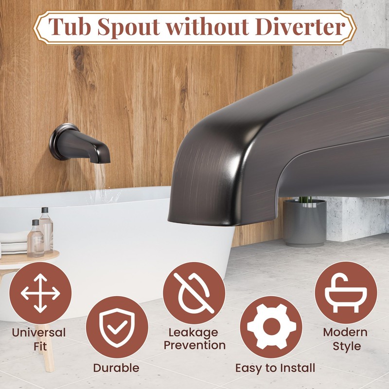 Dreyoo Tub Spout (Universal Fits 1/2" Copper Pipe, 1/2" IPS
