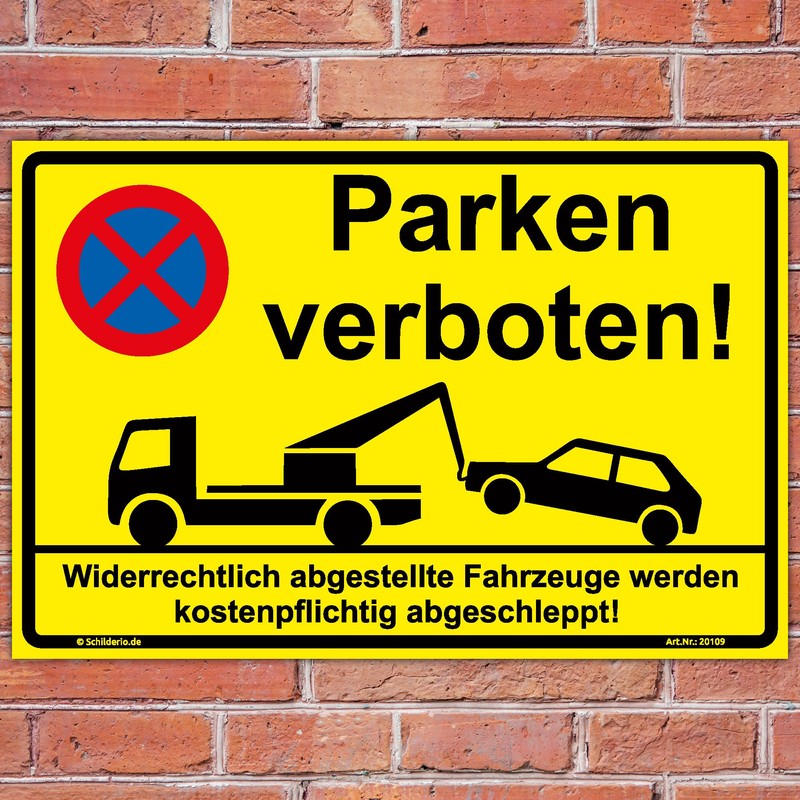 300 x 200 mm no parking sign. Yellow Stable Safety