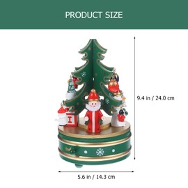 Cabilock 1 Piece Rotating Christmas Music Box Made of Wood: Christmas Tree Music Box Christmas Table Lift Rotating Music Box
