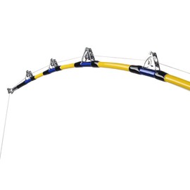 Trolling Rod 2-Section Saltwater Offshore Heavy Straight Butt Roller Fishing Rod Conventional Boat Fishing Pole,with Roller Guides (Yellow, 5'4", 100-200lbs)