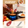 Spaghetti Spoon and Pasta Tong with Teeth and Drain Holes,