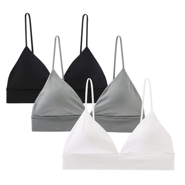 INIBUD Bralette for Women Triangle Cup Removable Padded Wire Free