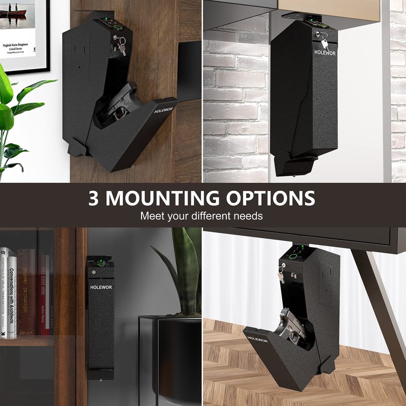 HOLEWOR Gun Safe, Biometric Gun Safe for Handgun Drop Down