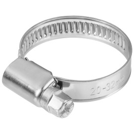Hose Clamps 20-32 mm, Pack of 50, Stainless Steel W2, 9 mm Wide, Pipe Clamps with Worm Drive, Rustproof, Adjustable, Worm Thread Clamps for Hose, Pipe, Plumbing, Ventilation, Mounting