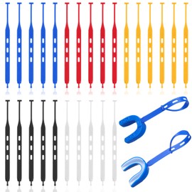 Kingdder 20 Pcs Football Mouth Guard Tether Only Universal Replacement Strap for Mouth Guard for Football Boxing Taekwondo Hockey Basketball Rugby Matches Helmet(Black, White, Red, Blue, Yellow)