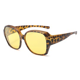 YAMEIZE Trendy Polarized Wear Over Sunglasses - For Men Women Vintage Anti Glare UV400 Protection Rectangle Wear Over Eyewear Driving