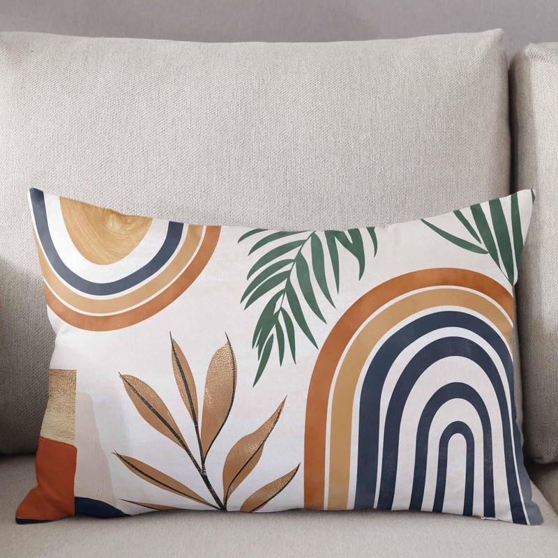 Boho Pillowcase 20x26 Inch - Standard Modern Abstract Geometric Orange