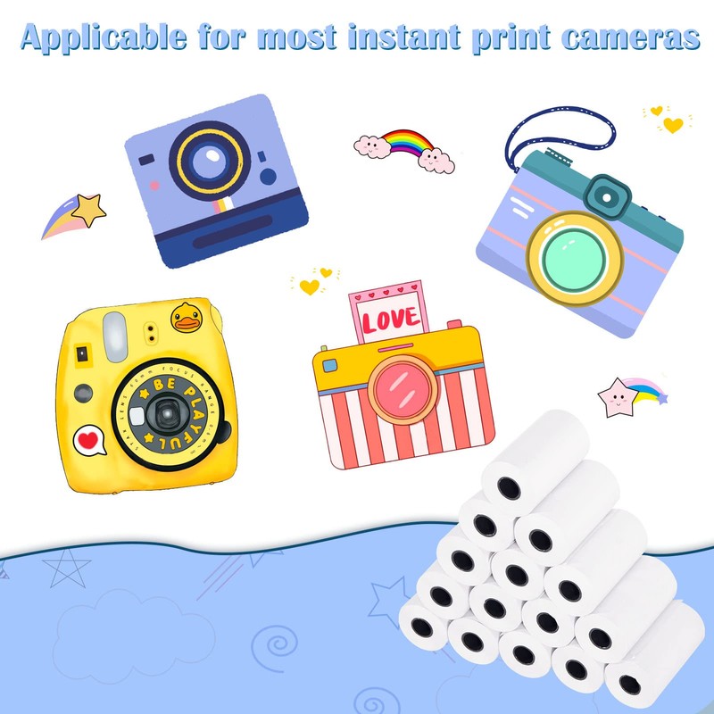 18 Rolls Kids Instant Camera Refill Print Paper,Instant Camera Thermal