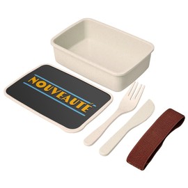 Fabulous Lunch Box with Cutlery Black - Novelty Art Deco Retro Baby - 700ml