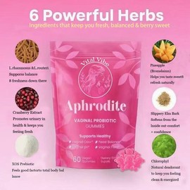 Aphrodite Probiotic Gummies – Feminine Balance, PH Support, Digestive Comfort, Immune Wellness & Microbial Harmony | Daily Women's Health, 60 Gummies