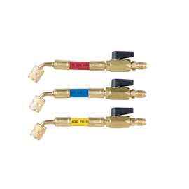 FUSO Charge Hose Hose Hose Adapter with Valve for R22, R12, R502 Red, Blue and Yellow 3 Pack FS-732A