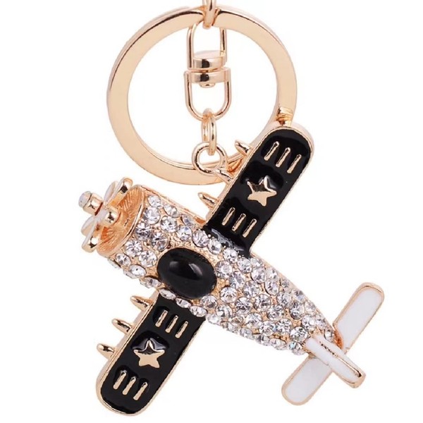 Airplane Keychain for Women, Cute Plane Key Chain, Sparkling Airplane