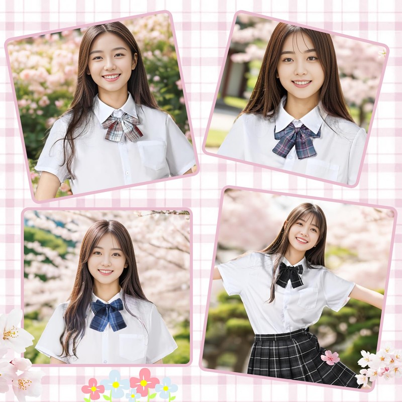 [Moerstar] 制服リボン スクールリボン セーラー服リボン 蝶結び 蝶ネクタイ JK制服 女子 学生 可愛い