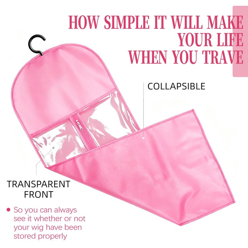 8PCS Wig Storage Bags with Hanger Hair Extension Holder Wig
