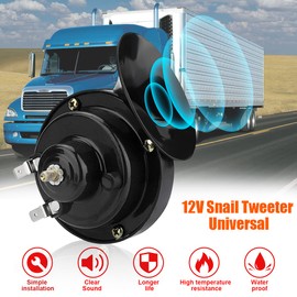 BLAU GRUN 2PCS 300DB Super Loud Train Horns, 12V Waterproof Air Horns Replacement Kit, Car Air Electric Snail Double Horn, Automotive Accessories Universal for Motorcycle, Truck, Bike, Boat (Wine Red)