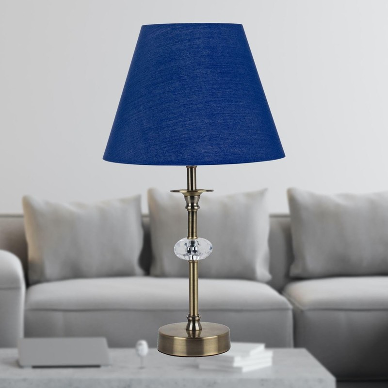 Set of 2 Navy Blue Fabric Table Lamp Shades, Lampshade