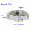 Abeicy 1/4"-20 Threaded Standard Steel Drop in T-Nut, Drop-in T-Nuts