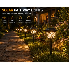 Solar Stake Light Outdoor Waterproof LED Garden Pathway Lights