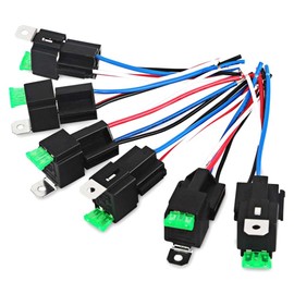 6PCS Copper Terminal Auto Relay 30A Fused On/Off Car Motor Relay with Holder Socket On/Off Fused Relay 12V 4PIN
