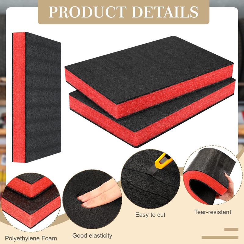 Frienda 3 Pcs Tool Box Foam Organizers, 18 x 12