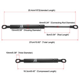 X AUTOHAUX Gas Spring Gas Damper Damper Lift Support 10" 40Lbs/178N Rear Gate Damper Back Door Damper Gas Spring Hydraulic Damper Universal Door Cupboard Hanging Cabinet Furniture Car Boat RV