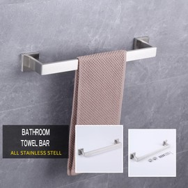 GERZWY 16-Inch Bathroom Towel Bar Stainless Steel Bath Towel Bar Modern Style Wall Mount Brushed Finish