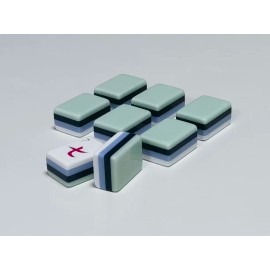 ,5-days Delivery,Mahjong Mat and Racks,American Mahjong Set with 160 Tiles,Custom 4-Layer Mahjong Tiles,Hand-carvedColor: Light Cyan