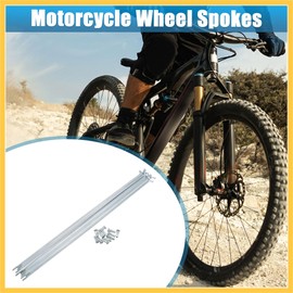 REPAIROCK 12pcs 14G J Bend Bicycle Galvanized Spokes 260mm 10.24" Cycle Spokes with Brass Nipples Steel Spokes for Mountain Bike MTB Auto Replacement Parts