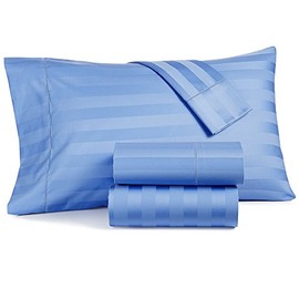 Charter Club Damask Stripe King 4-Pc Sheet Set, 550 Thread Count Pure Supima Cotton (Cornflower (Blue))