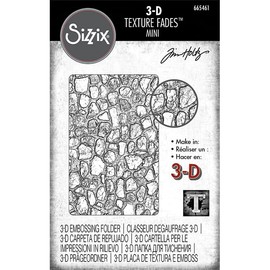 Sizzix 3-D Texture Fades Embossing Folder Mini Cobblestone by Tim Holtz, 665461, Multicolor, One Size