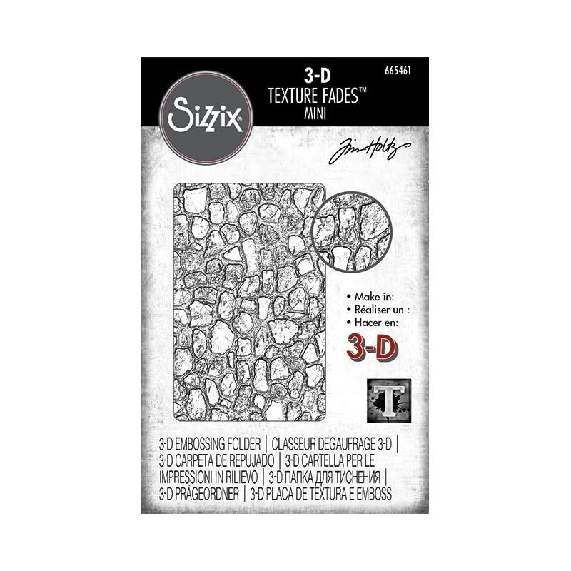 Sizzix 3-D Texture Fades Embossing Folder Mini Cobblestone by Tim