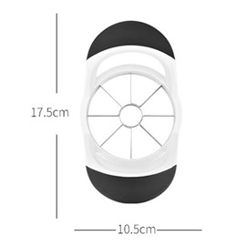 8 Blade Apple Slicer and Corer - Easy Grip Apple Cutter with Stainless Steel Blades - Fast Usage Apple Corer and Slicer Tool - Saves Time & Effort - Apple Peeler and Corer (Black/White)