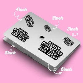3PCS Easily Distracted by Tits and Tacos Stickers for Kids Teens, Waterproof Vinyl Stickers, Aesthetic Laptop Stickers, Stickers for Water Bottles 2in