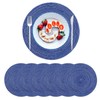 Blue Round Placemats Set of 6, ZOIMINU 36cm/14.2 inch Braided
