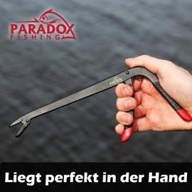 Paradox Fishing Pistol Fishing Pliers (24.5 cm) - Ergonomic Hook Remover for Pike & Predatory Fish - Corrosion Resistant Predator Pliers with Rubberised Handle & Suspension