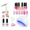 SUNUV Kit De Uñas (6pz)+lámpara Uñas 48w Sun Uv-led+base+top+lima