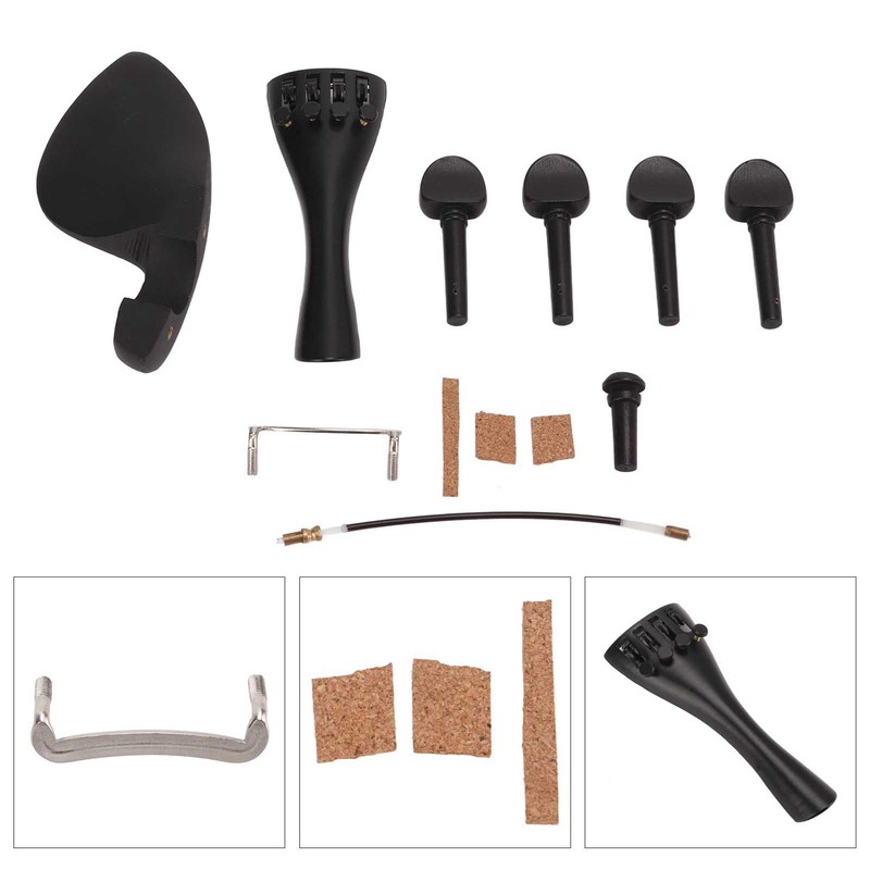 Violin Fiddle Accessories Kit Replacement Parts Metal Wooden for 4/4